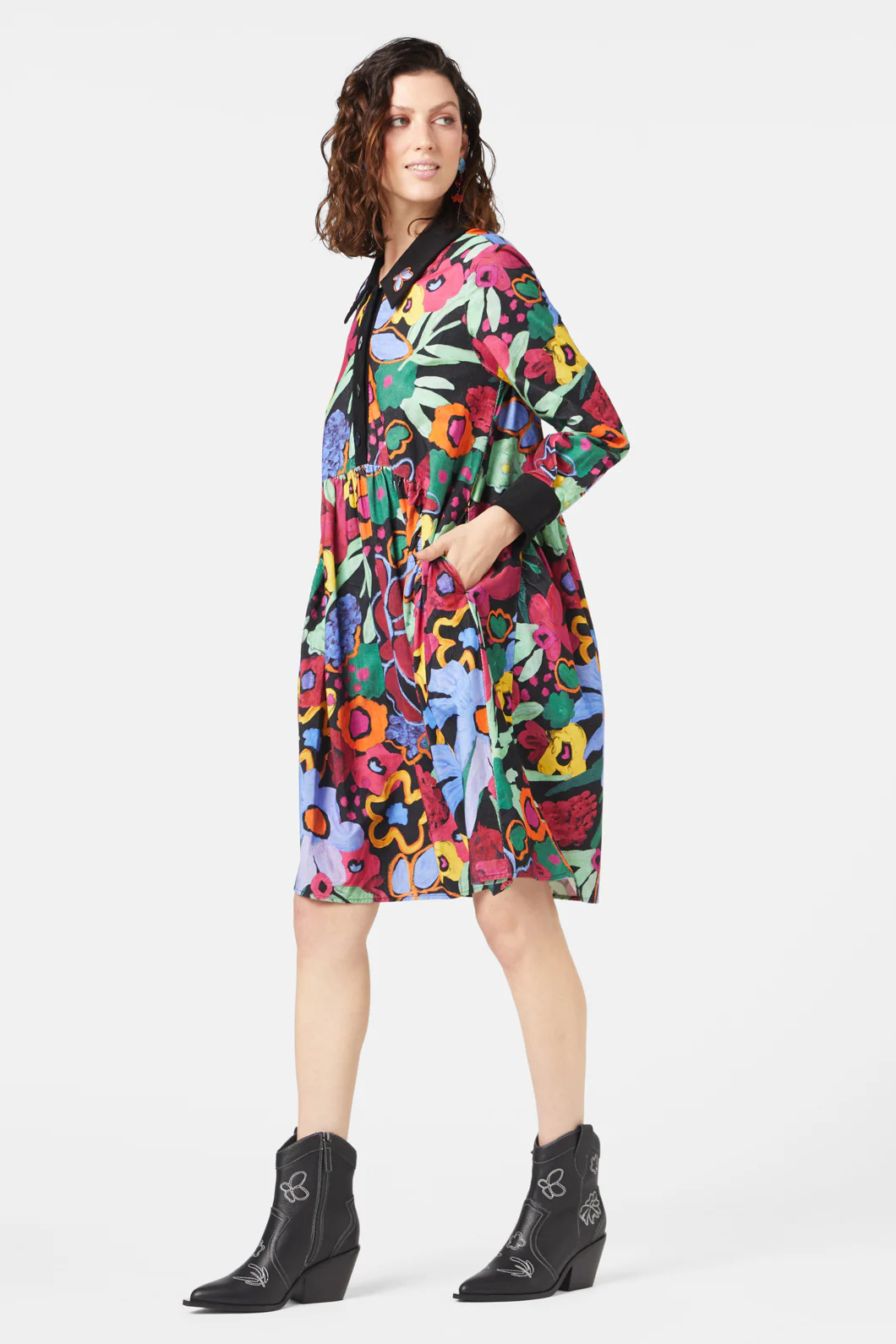 Brushed Bouquet Smock Dress - Image 3