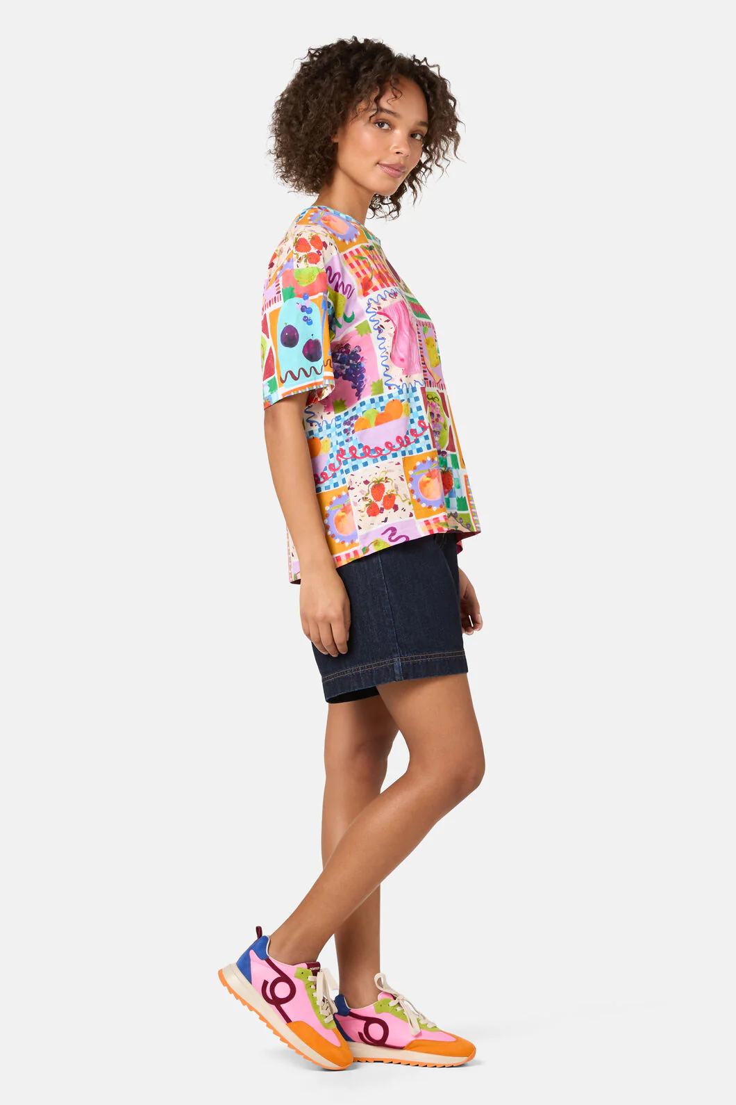 Fruit Party Print Oversized Tee - Image 3