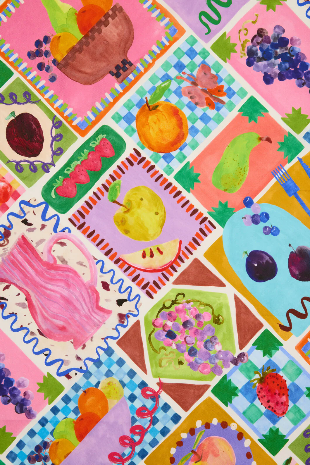 Fruit Party Square Silk Scarf - Image 3