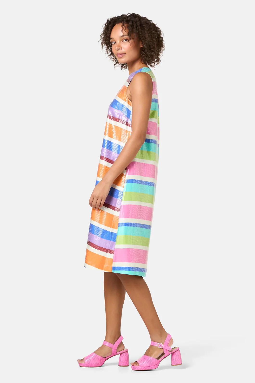 Holiday Stripe Sequin Dress - Image 4