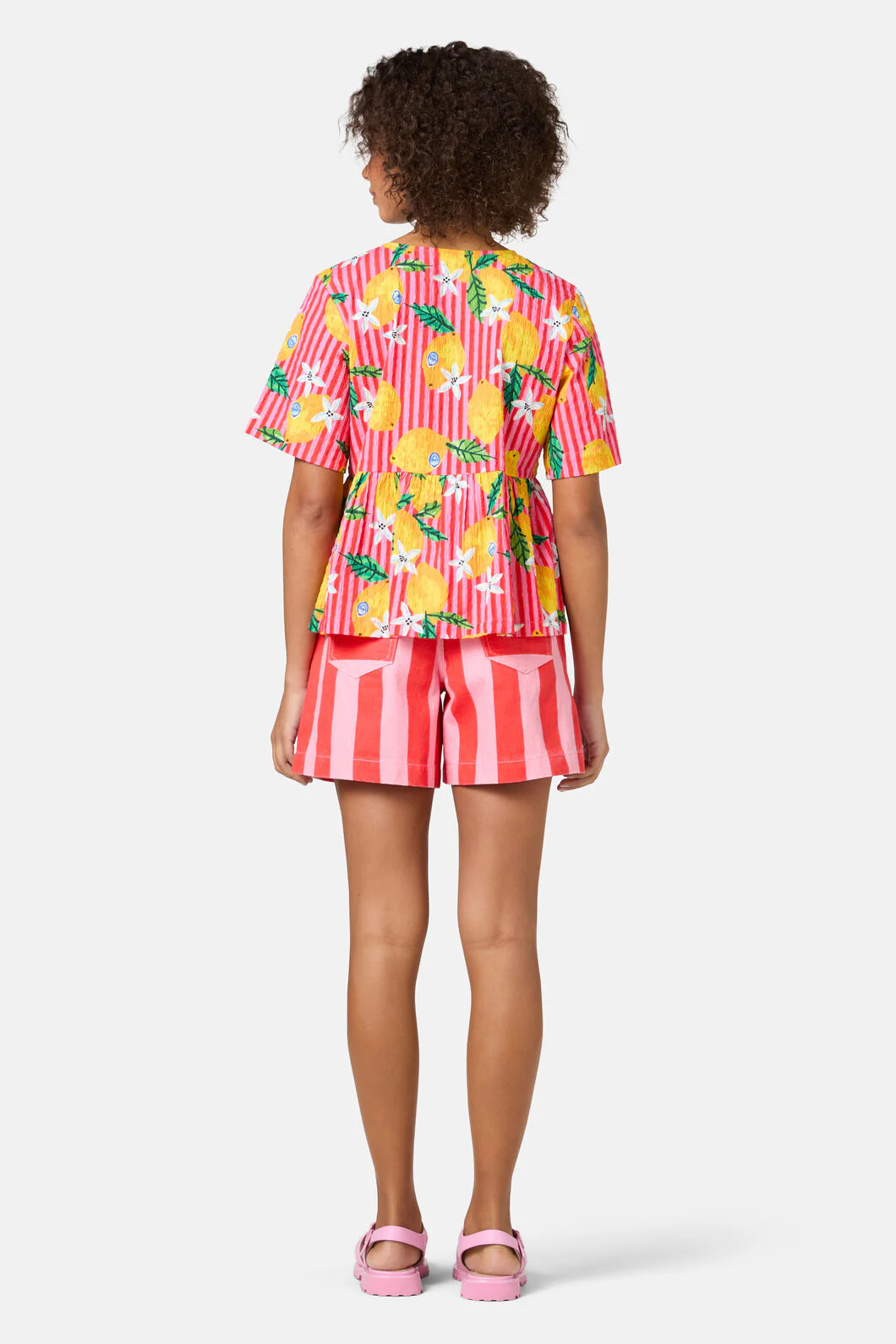 Lemonade Seersucker Print Top - Image 4