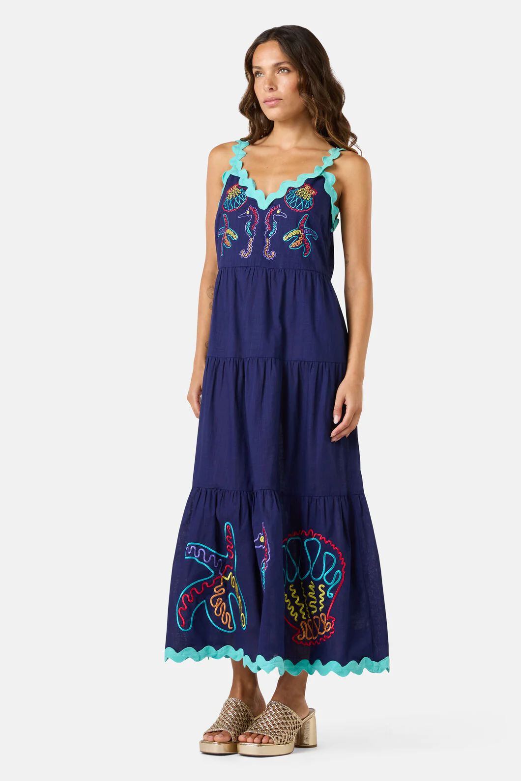 Mermaid Embroidered Maxi Dress - Image 4