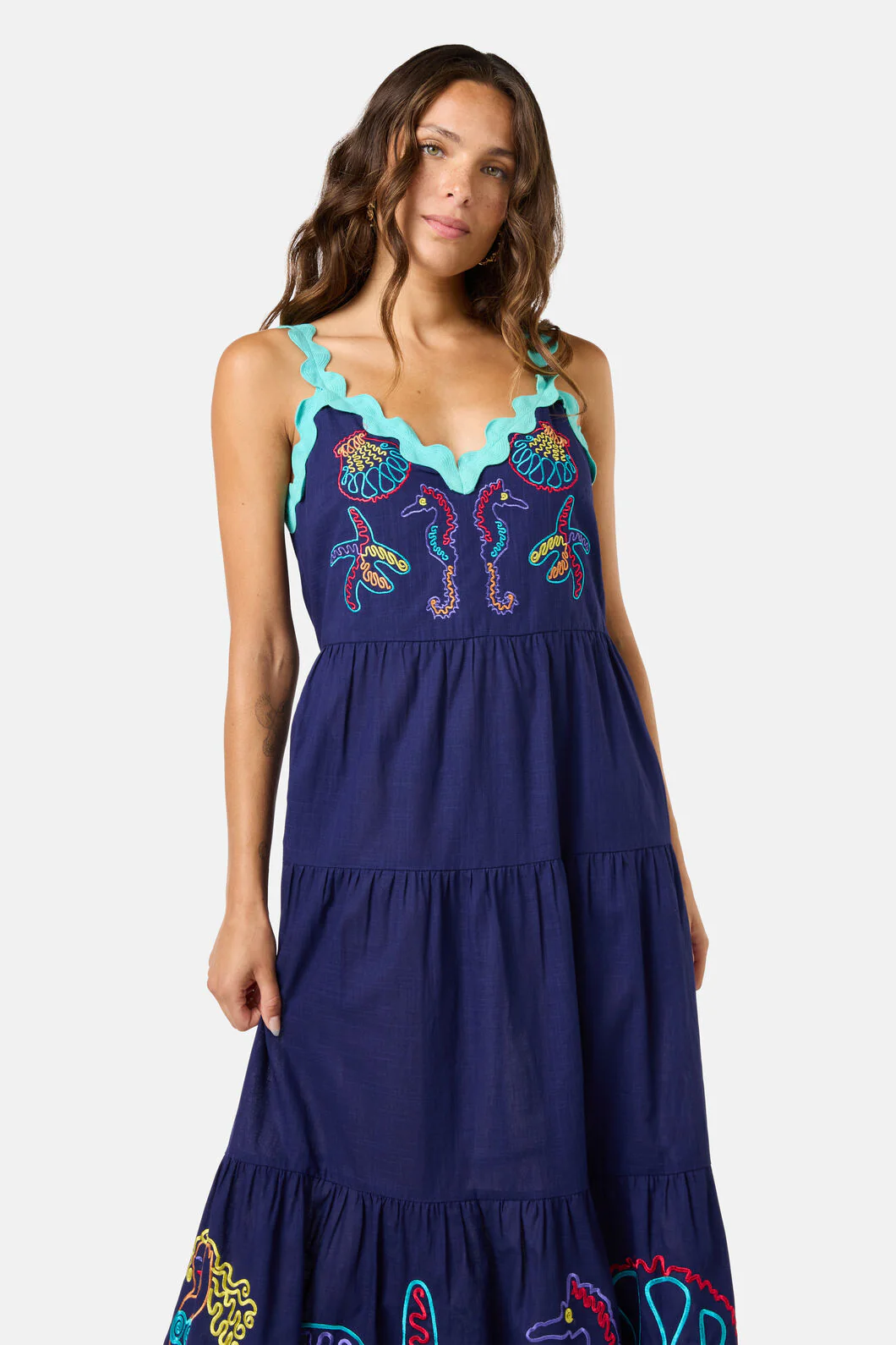 Mermaid Embroidered Maxi Dress - Image 7