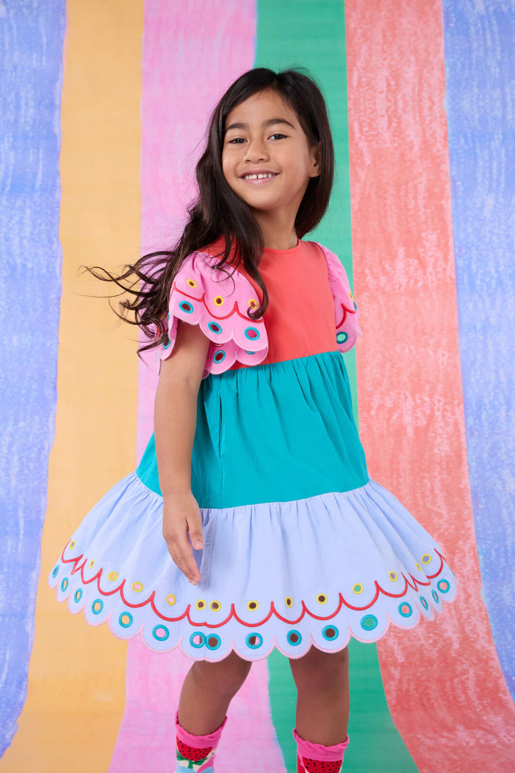Spliced Emb Kids Dress - Image 3