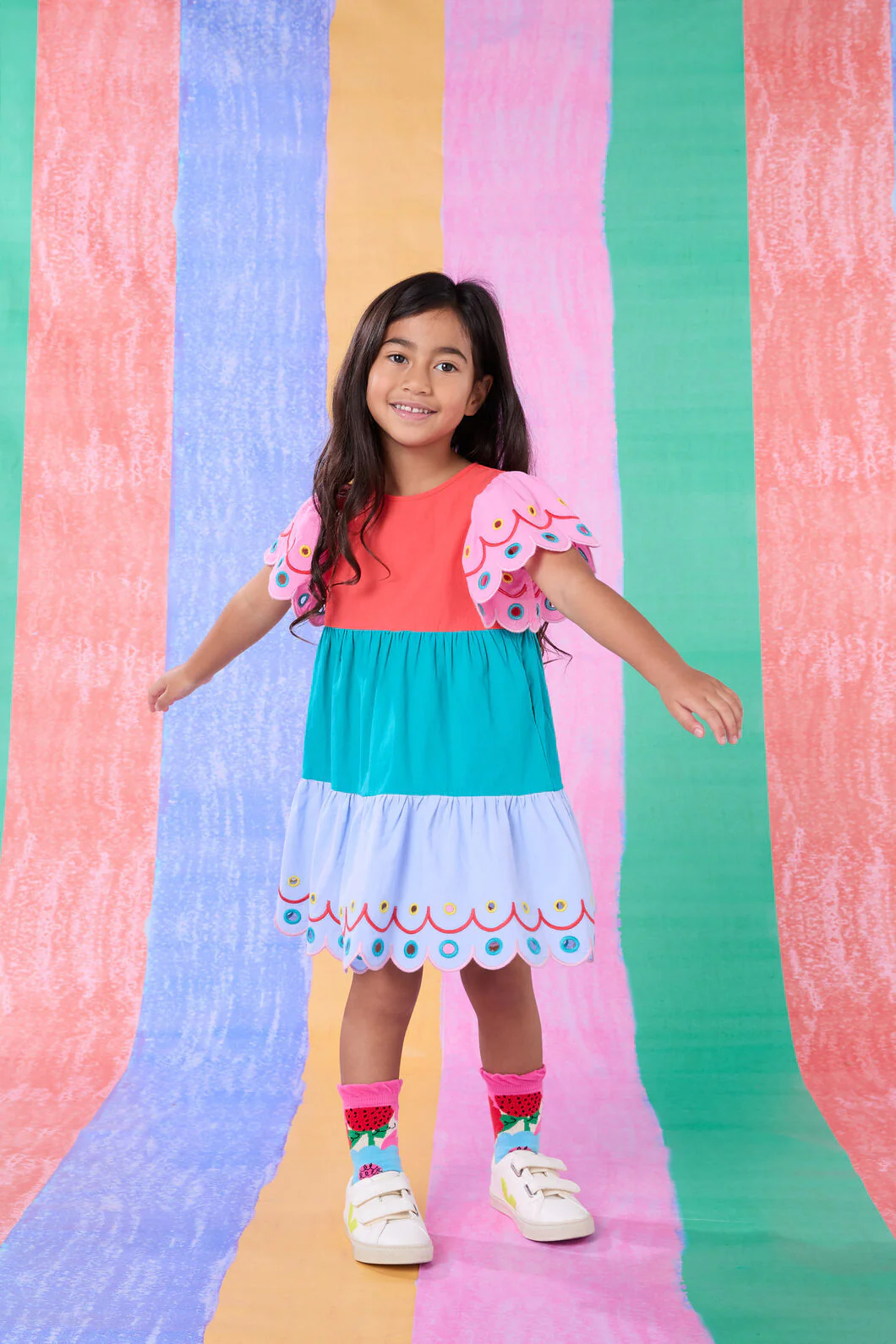 Spliced Emb Kids Dress - Image 4
