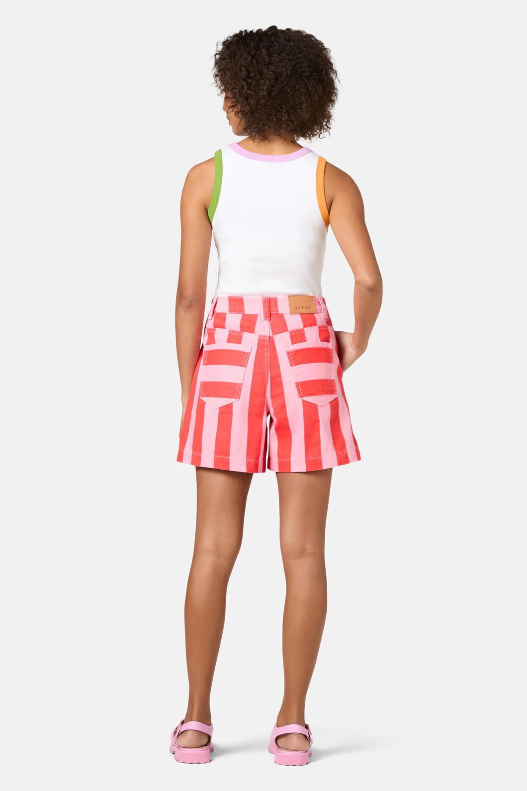 Striped Patch Print Shorts - Image 5