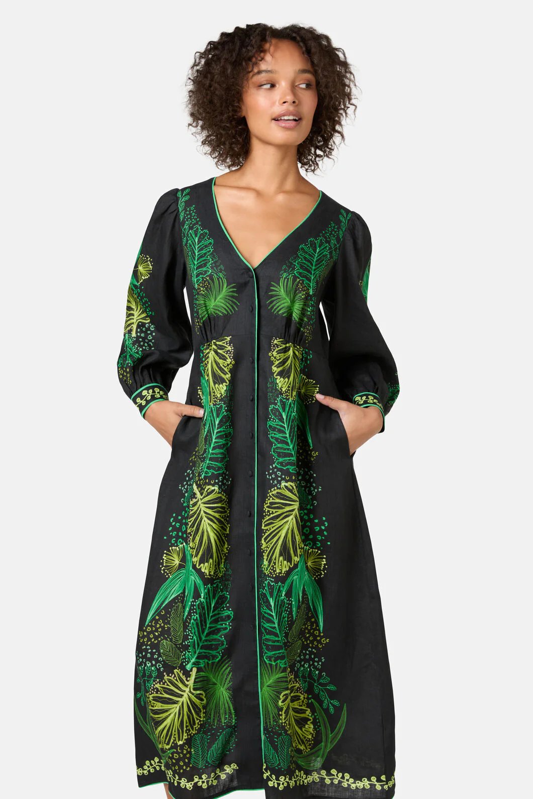 Tree Fern Print Party Dress - Image 4