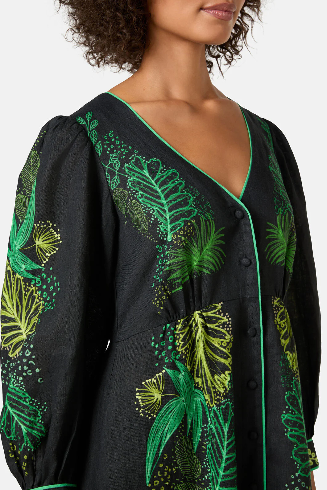 Tree Fern Print Party Dress - Image 7