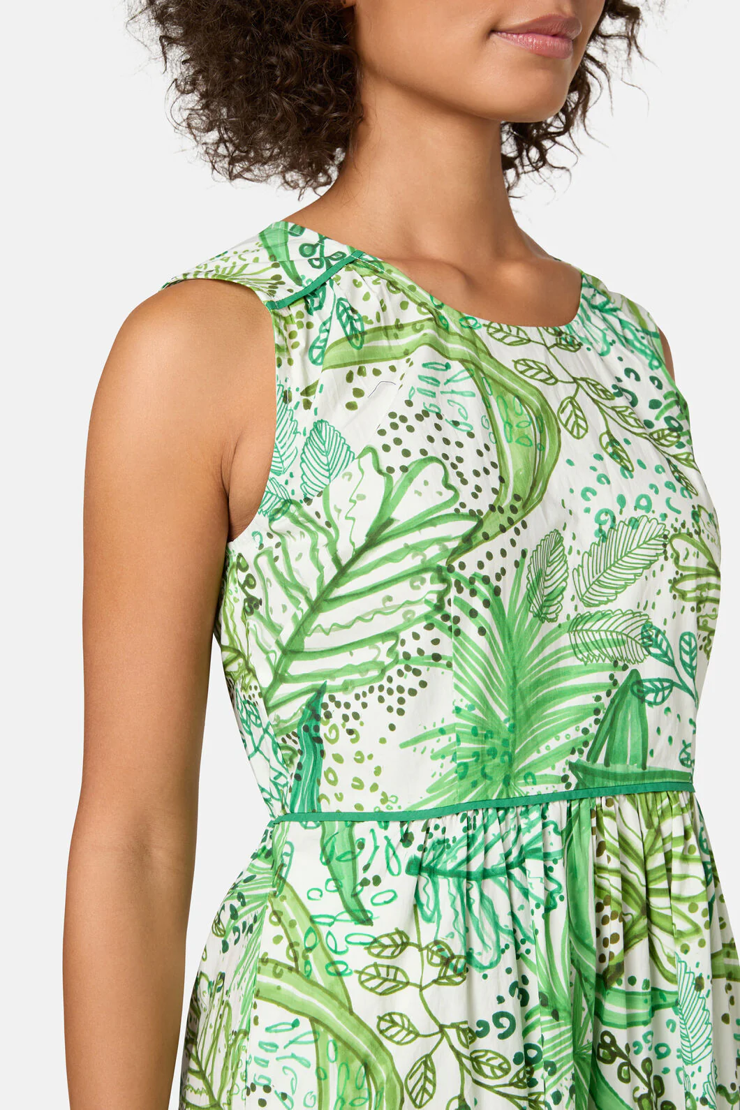 Tree Fern Print Tiered Dress - Image 6